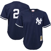 Mitchell & Ness Derek Jeter Navy New York Yankees Cooperstown Collection Maillot d'entraînement au bâton en maille