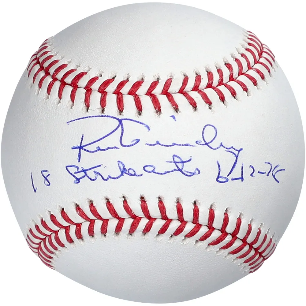 Ron Guidry New York Yankees Autographed Baseball with 18 Strikeouts  6-17-78 Inscription