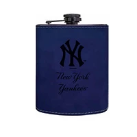 The Memory Company New York Yankees Three-Pack 8oz. Leather Flask & 2oz. Shot Glass Set