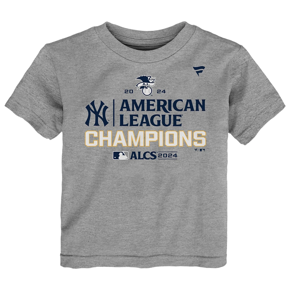 Toddler Fanatics Heather Gray New York Yankees 2024 American League Champions Locker Room T-Shirt