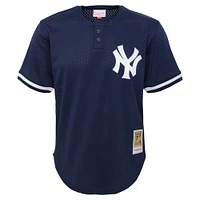 Maillot d'entraînement au bâton en maille pour tout-petit Mitchell & Ness Derek Jeter bleu marine New York Yankees Cooperstown Collection