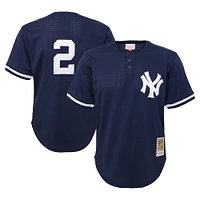 Toddler Mitchell & Ness Derek Jeter Navy New York Yankees Cooperstown Collection Mesh Batting Practice Jersey