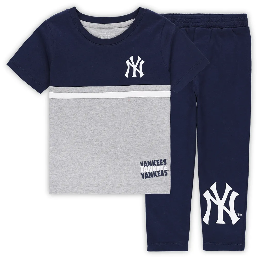 Lids New York Yankees Toddler Batters Box T-Shirt & Pants Set -  Navy/Heather Gray