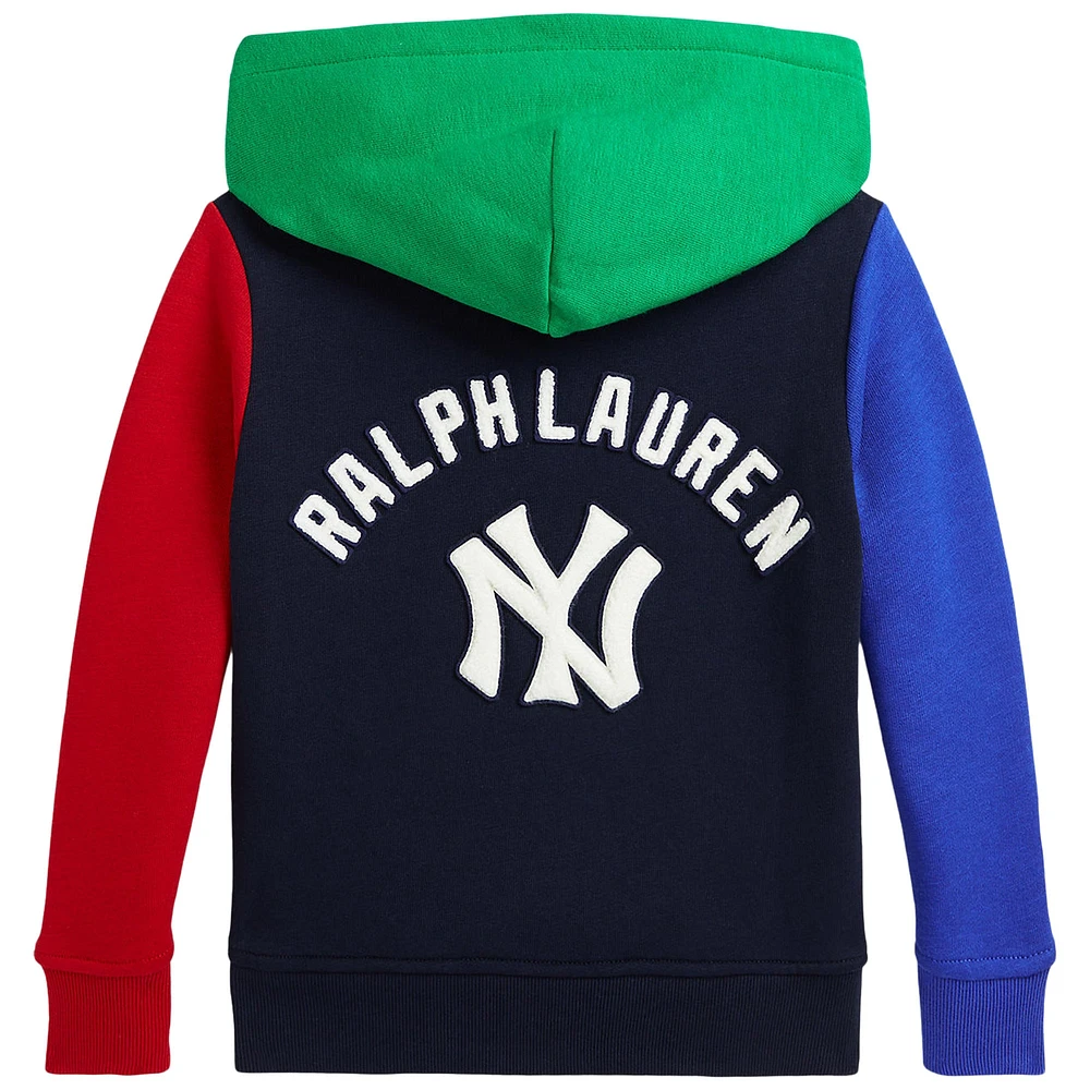 Sweat à capuche en polaire bleu marine Polo Ralph Lauren Yankees pour tout-petit