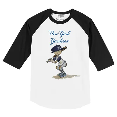 Lids New York Yankees Tiny Turnip Women's Stacked 3/4-Sleeve Raglan T-Shirt  - White/Navy