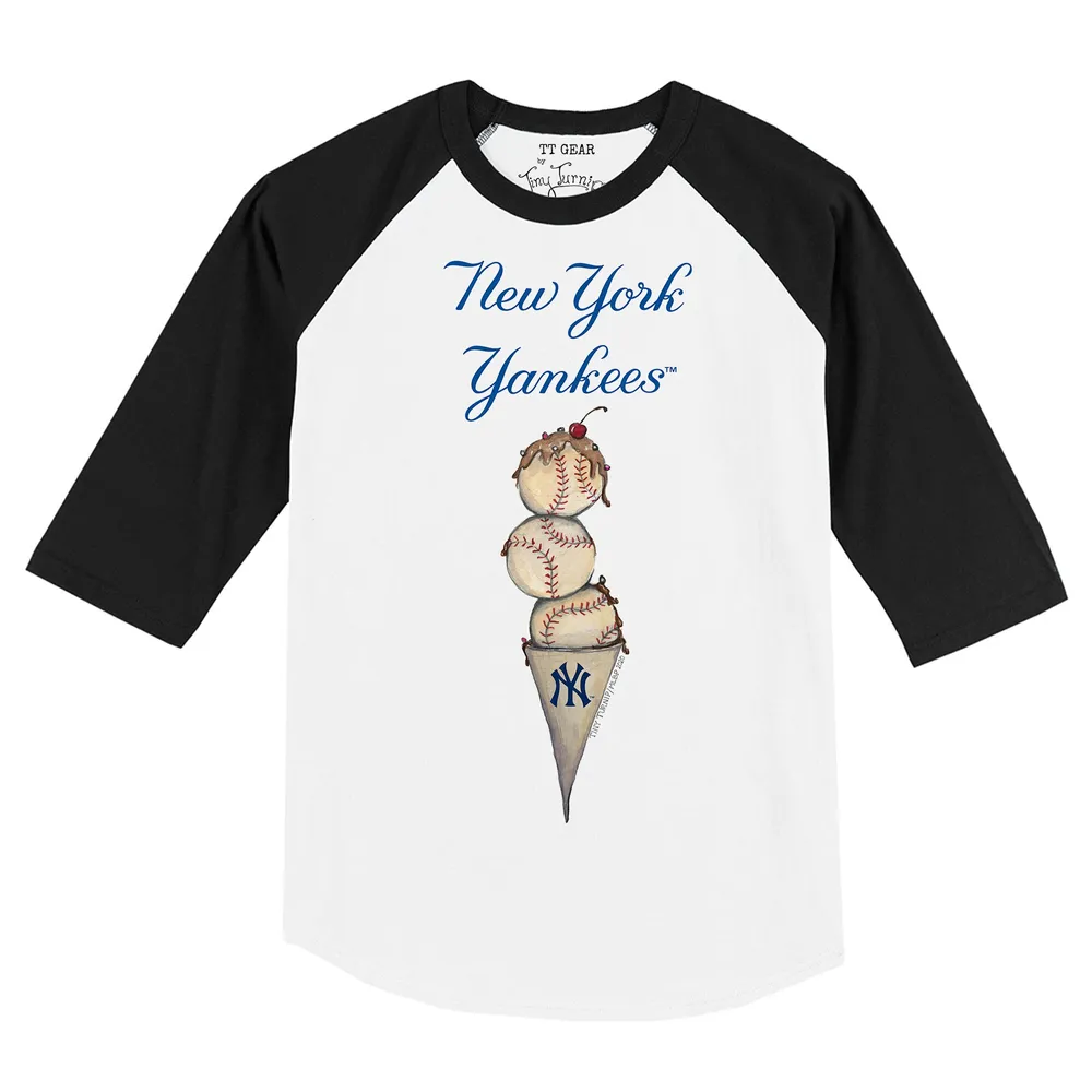 Lids New York Yankees Tiny Turnip Women's Stacked 3/4-Sleeve Raglan T-Shirt  - White/Navy