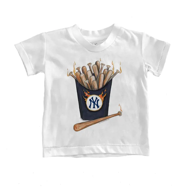 New York Yankees Tiny Turnip Toddler Baseball Crossbats T-Shirt - White