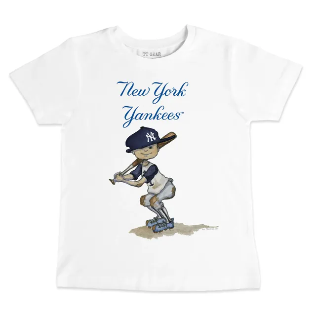 Toddler New York Yankees Tiny Turnip White Base Stripe T-Shirt