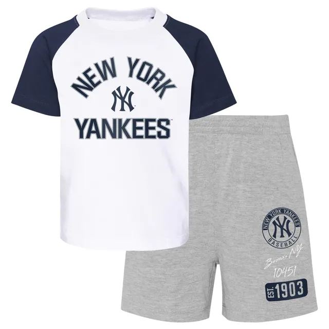 Outerstuff Toddler Navy/Heather Gray St. Louis Cardinals Two-Piece Groundout Baller Raglan T-Shirt & Shorts Set Size: 4T