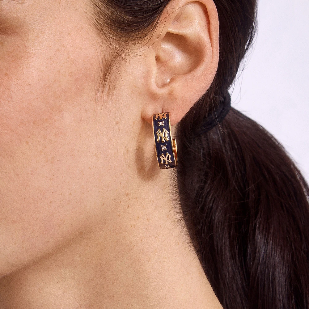 WEAR By Erin Andrews x BaubleBar New York Yankees Enamel Hoop Earrings