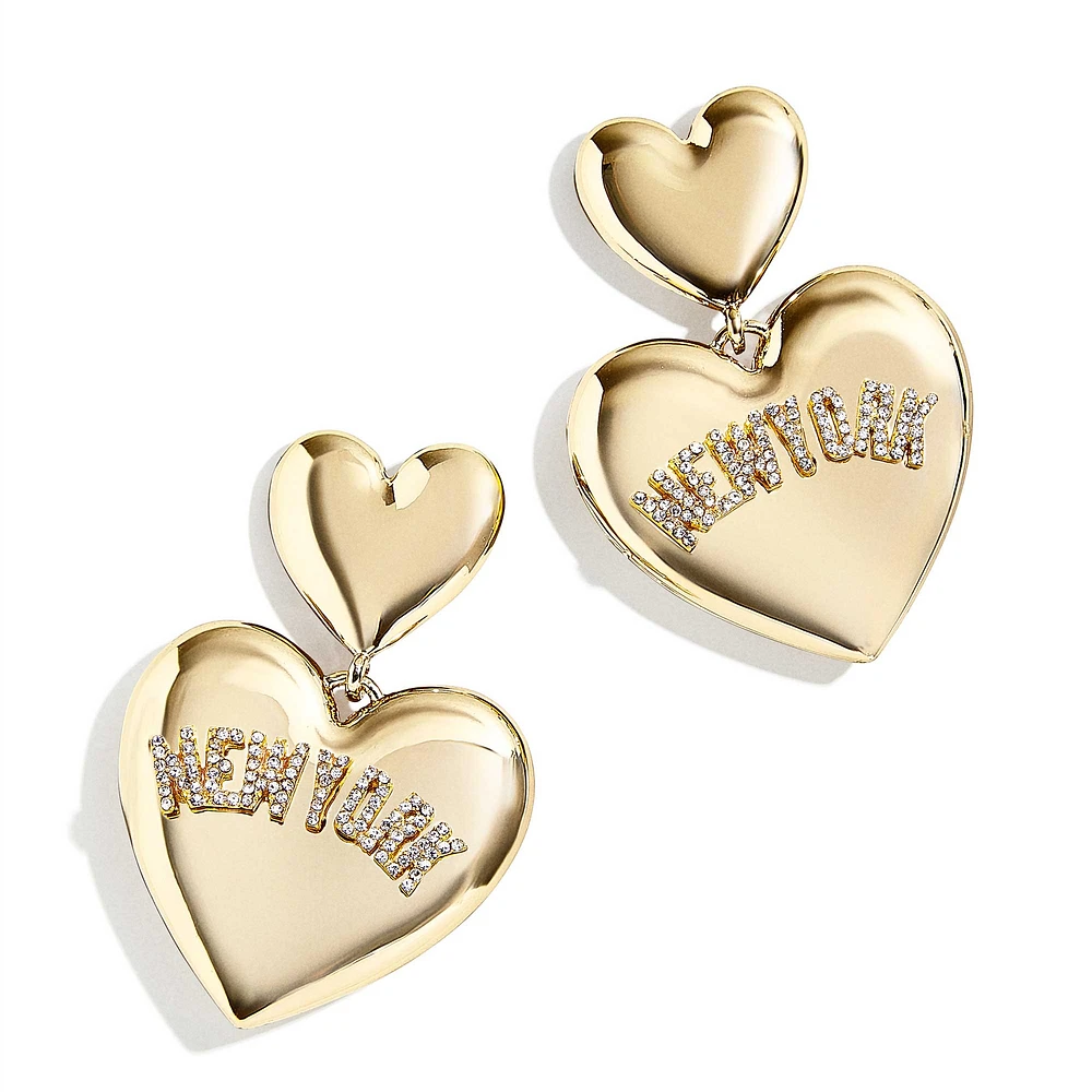 WEAR by Erin Andrews x Baublebar New York Yankees Heart Statement Drop Earrings