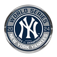 Emblème de voiture en métal bombé WinCraft New York Yankees Champions de la Ligue américaine 2024