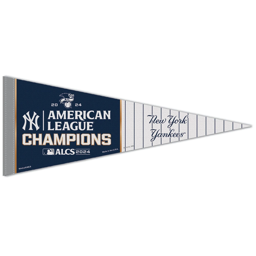 Fanion de qualité supérieure WinCraft New York Yankees Champions de la Ligue américaine 2024 pour vestiaires 12" x 30"