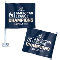 Drapeau de voiture recto verso WinCraft New York Yankees Champions 2024 de la Ligue américaine sur le terrain/dans les vestiaires