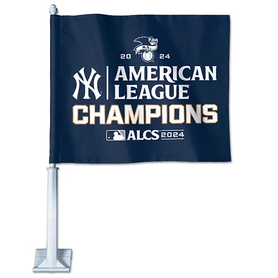 Drapeau de voiture recto verso WinCraft New York Yankees Champions 2024 de la Ligue américaine sur le terrain/dans les vestiaires