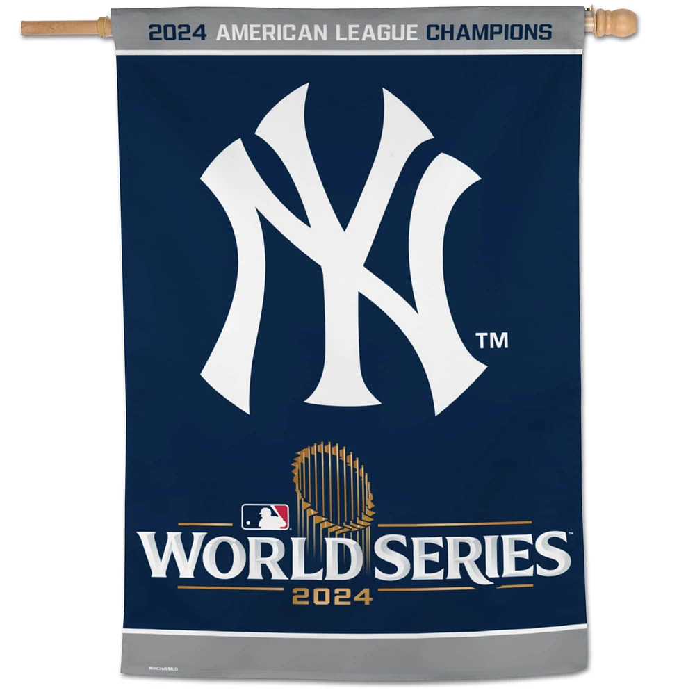 Bannière verticale recto WinCraft New York Yankees Champions de la Ligue américaine 2024 28'' x 40''