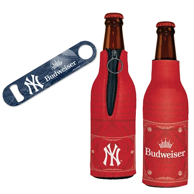 WinCraft New York Yankees MLB x Budweiser Bottle Opener & 2 Bottle Coolers