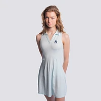Women's Lusso  Light Blue New York Yankees Celeste V-Neck Dress