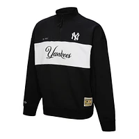 Pull zippé quart de tour noir pour femme Mitchell & Ness New York Yankees Cooperstown Collection