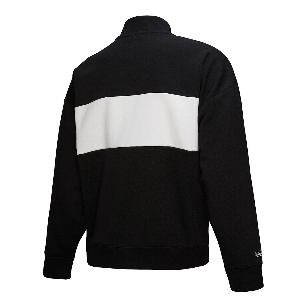 Pull zippé quart de tour noir pour femme Mitchell & Ness New York Yankees Cooperstown Collection