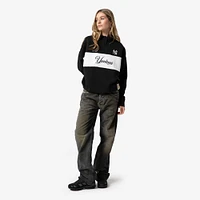 Pull zippé quart de tour noir pour femme Mitchell & Ness New York Yankees Cooperstown Collection