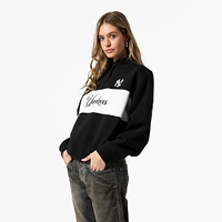 Pull zippé quart de tour noir pour femme Mitchell & Ness New York Yankees Cooperstown Collection