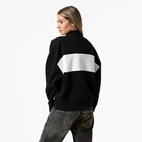 Pull zippé quart de tour noir pour femme Mitchell & Ness New York Yankees Cooperstown Collection