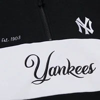Pull zippé quart de tour noir pour femme Mitchell & Ness New York Yankees Cooperstown Collection