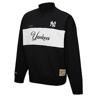 Women's Mitchell & Ness Black New York Yankees Quarter-Zip Pullover Top