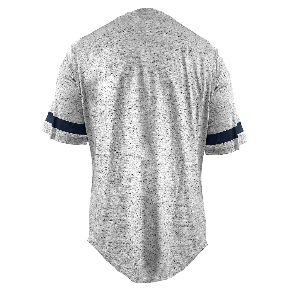 Women's Profile Heather Gray New York Yankees Lace-Up Fleck T-Shirt