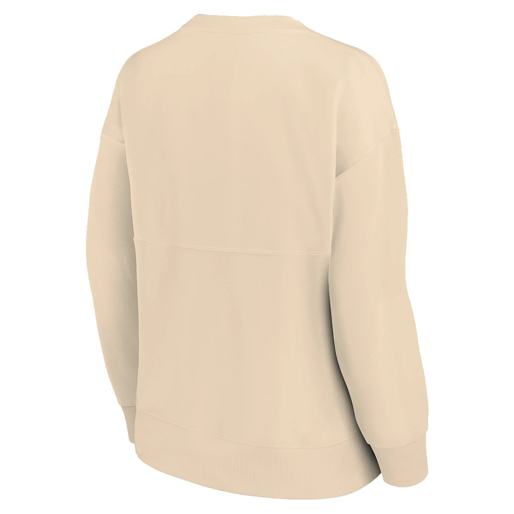 Women's Profile  Oatmeal New York Yankees Plus French Terry Pullover Sweatshirt