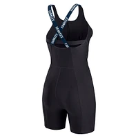 Women's WEAR by Erin Andrews  Black New York Yankees Bodycon Quarter-Zip Romper