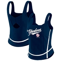 Débardeur à col carré bleu marine des Yankees de New York pour femmes WEAR by Erin Andrews