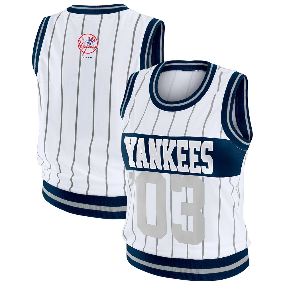 Women's WEAR by Erin Andrews  White New York Yankees Sporty Tank Top