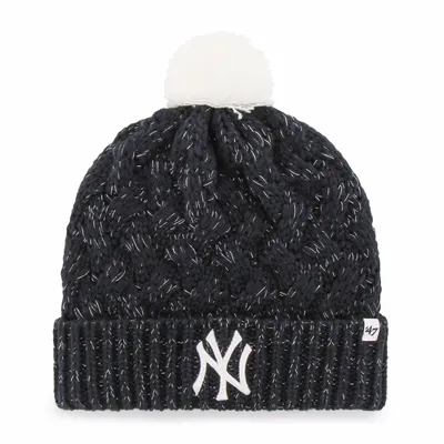 New York Yankees '47 Women's Knit Cuffed Hat with Pom - Navy