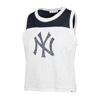 Women's '47 White New York Yankees Premier Zoey Waist Length Tank Top