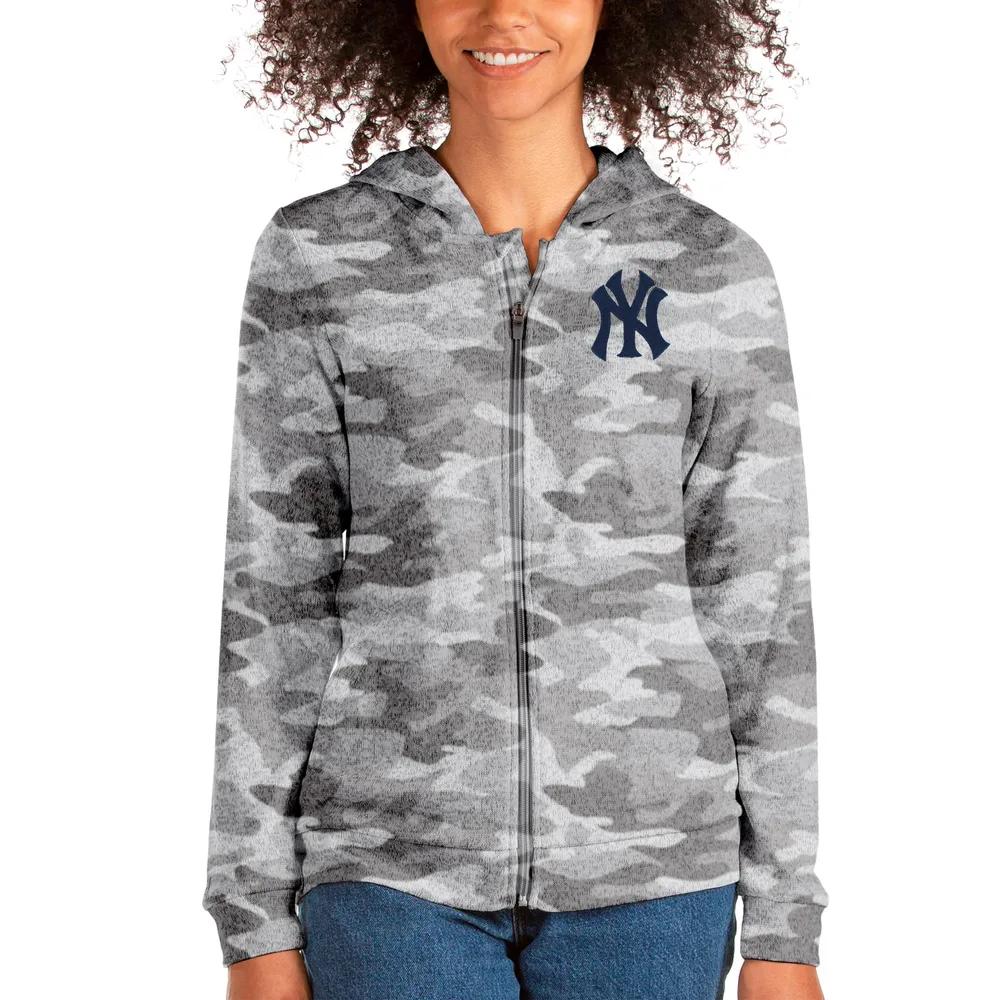 New York Yankees Antigua Victory Pullover Hoodie - Heathered Gray