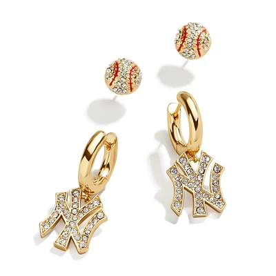 Ensemble de boucles d'oreilles pour femme BaubleBar New York Yankees Team