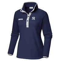 Sweat-shirt à demi-pression Columbia Navy New York Yankees Benton Springs pour femme