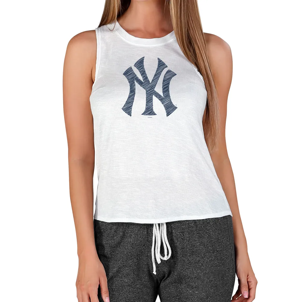 Women's New York Yankees Concepts Sport White Gable Knit Tank