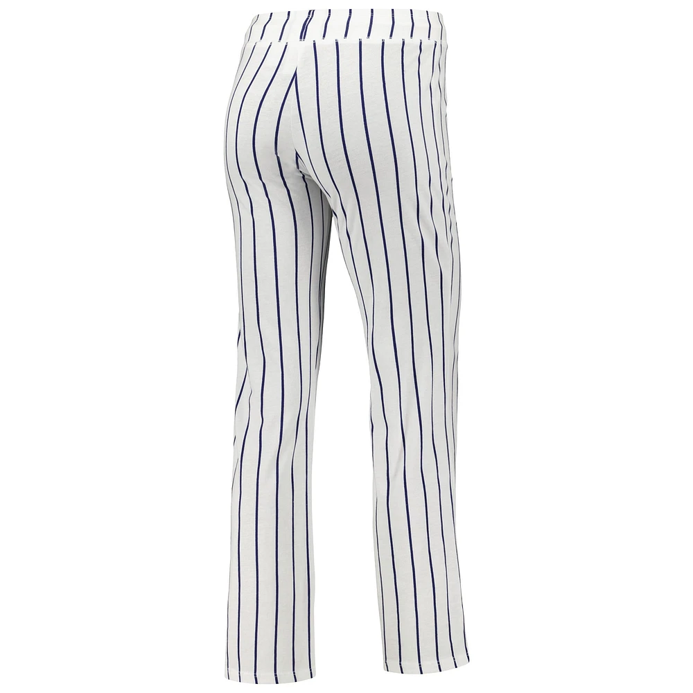 Pantalon de nuit Vigor Pinstripe des New York Yankees Concepts Sport pour femme, blanc