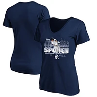 Women's Fanatics Aaron Judge Navy New York Yankees American League Home Run Record Plus V-Neck T-Shirt