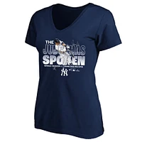 Women's Fanatics Aaron Judge Navy New York Yankees American League Home Run Record Plus V-Neck T-Shirt