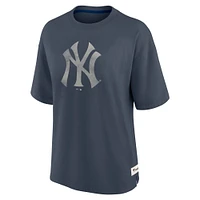 Women's Fanatics Blue New York Yankees Oversized Elements Raw Edge Future Ground T-Shirt