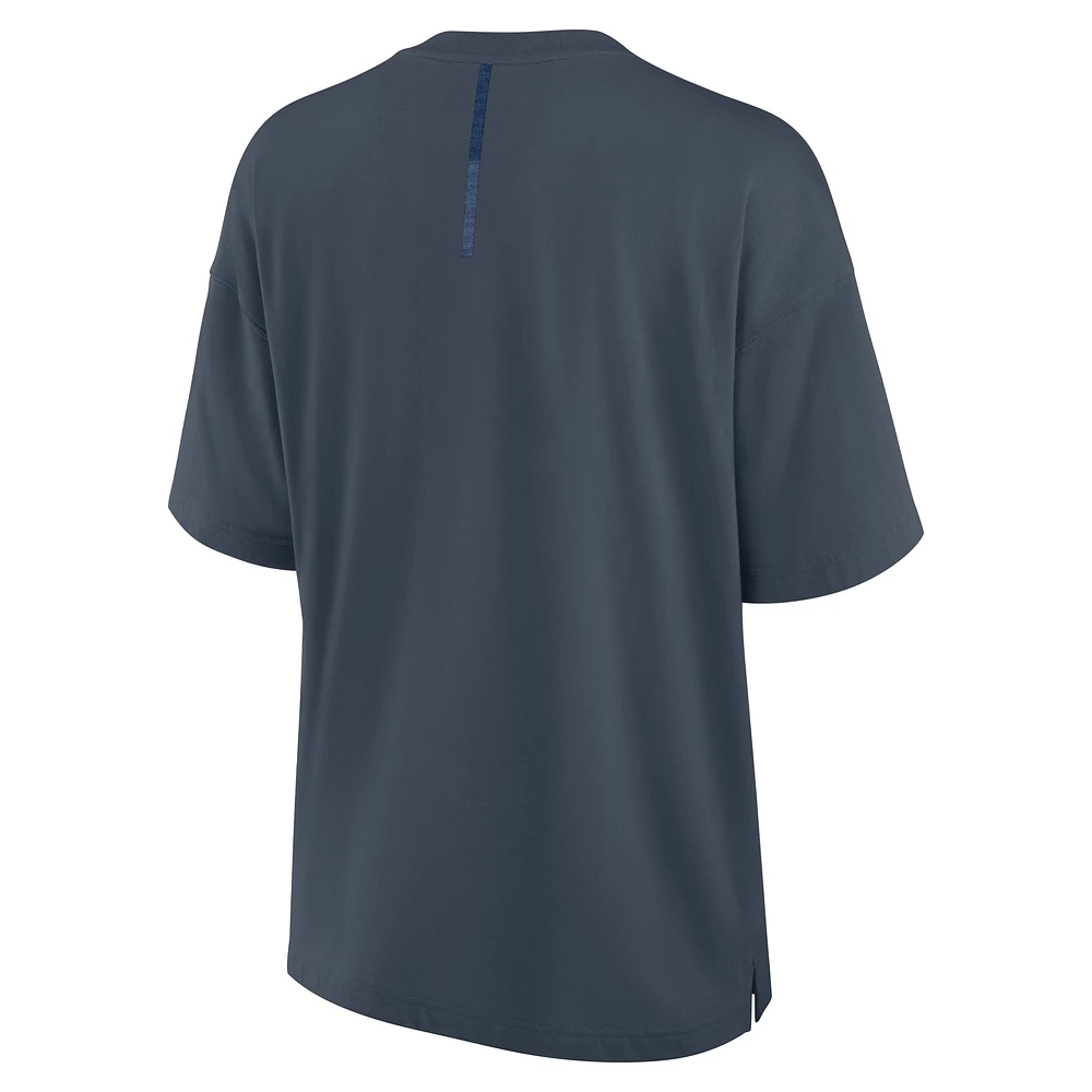 Women's Fanatics Blue New York Yankees Oversized Elements Raw Edge Future Ground T-Shirt
