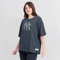 Women's Fanatics Blue New York Yankees Oversized Elements Raw Edge Future Ground T-Shirt