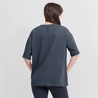 Women's Fanatics Blue New York Yankees Oversized Elements Raw Edge Future Ground T-Shirt
