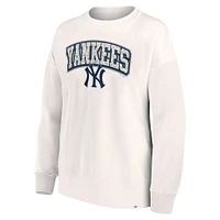 Sweat-shirt à imprimé léopard pour femme Fanatics Cream New York Yankees