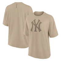 Women's Fanatics Khaki New York Yankees Oversized Elements T-Shirt