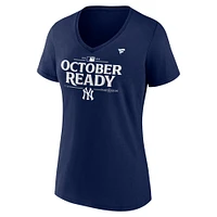 Women's Fanatics Navy New York Yankees 2024 MLB Postseason Locker Room T-Shirt